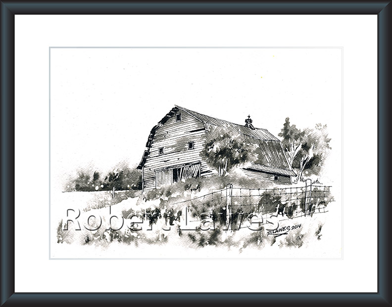 Toothless Grin in Pen and Ink and Inkwash